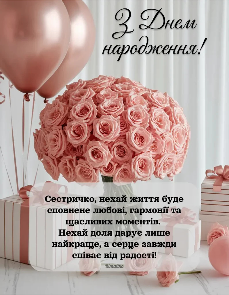 коротке привітання сестрі з днем народження
